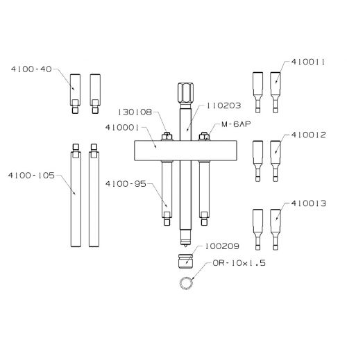 EXTRACTOR DE RODAMIENTOS DE BOLAS FORZA SERIE 4100